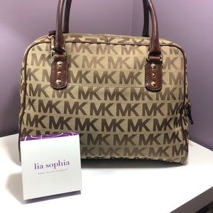 Michael Kors Jacquard Satchel plus FREE jewelry!